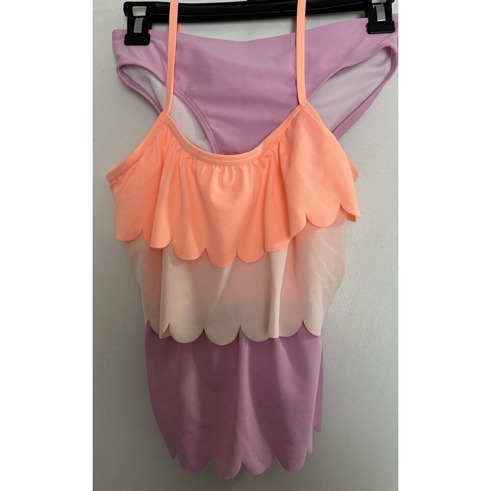 Oshkosh B'Gosh Girls 2 Piece Swimsuit Size 14/14A UPF 50+ Sun Protection Ruffle